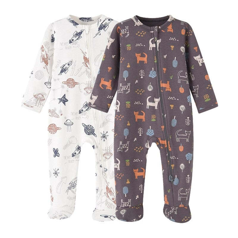0-12 Months Baby Boy Zippered Romper-Children Cloth Shop