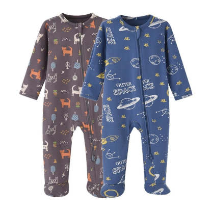 0-12 Months Baby Boy Zippered Romper-Children Cloth Shop
