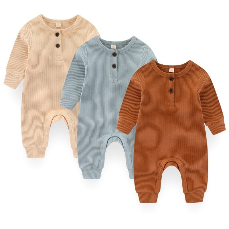Long Sleeve Cotton Baby Bodysuit-Children Cloth Shop