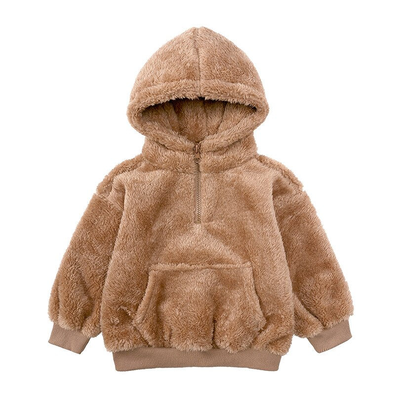 Winter Kids Coat With Thick Hooded Cap-Children Cloth Shop