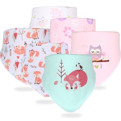 Set Of 6 Muslin Cotton Bibs For Infant-Children Cloth Shop