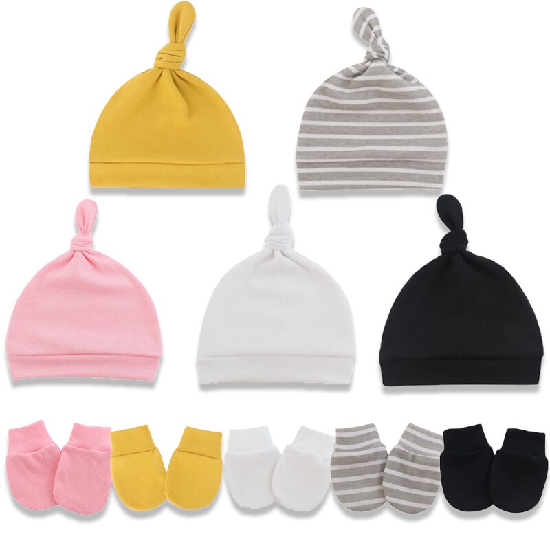 5 Sets Of 0-6 Month Newborn Hat And Gloves-Children Cloth Shop