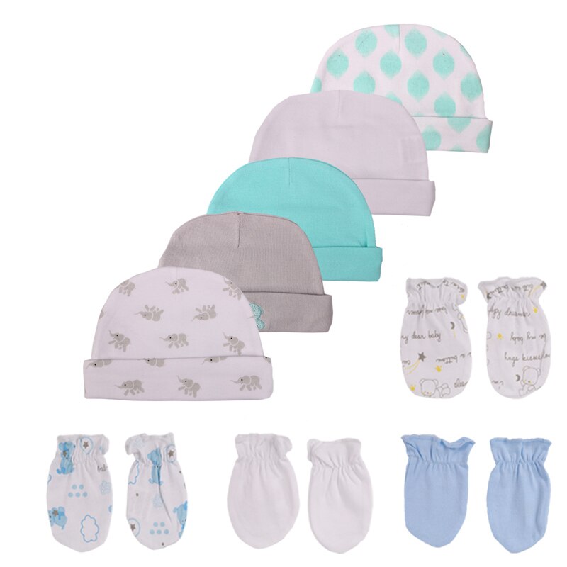 5 Sets Of 0-6 Month Newborn Hat And Gloves-Children Cloth Shop