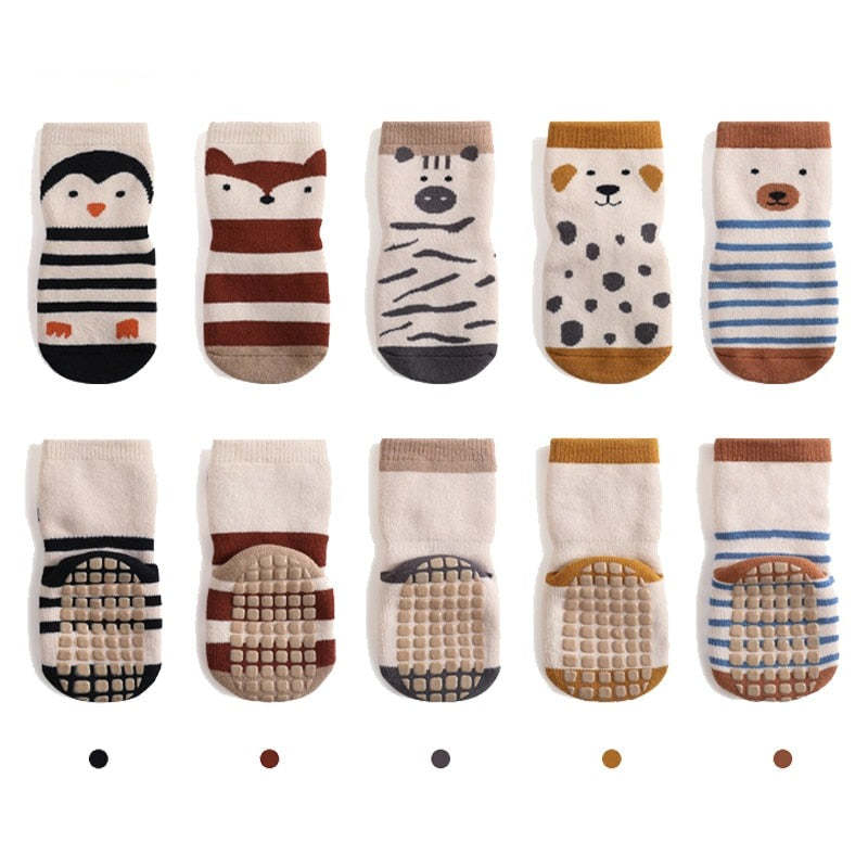 3-Pairs Non-Slip Warm Cotton Socks For Kids-Children Cloth Shop