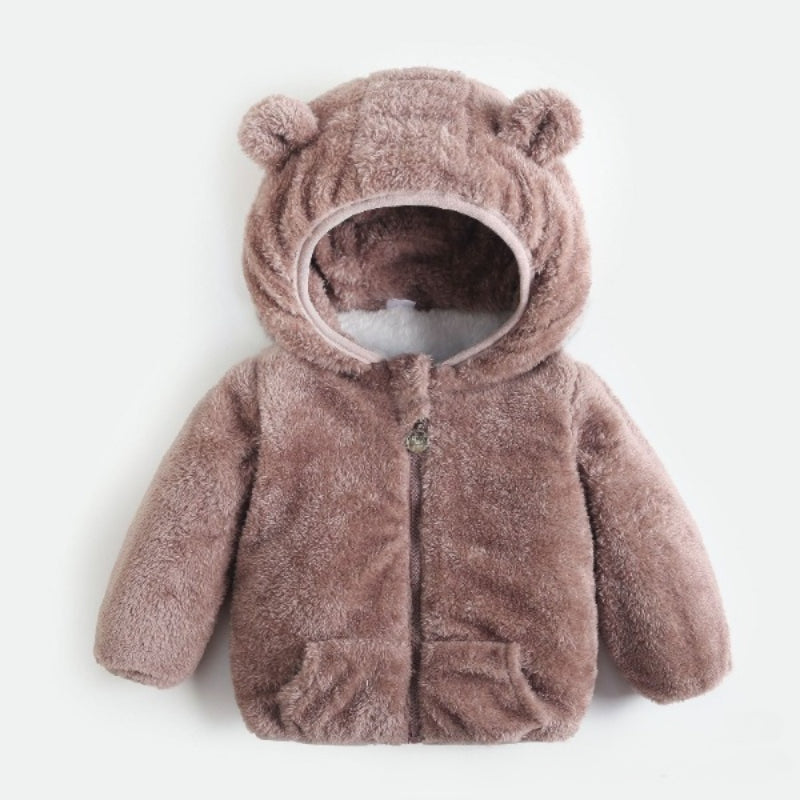 Winter Solid Color Thickened Warm Coat For Kids-Children Cloth Shop