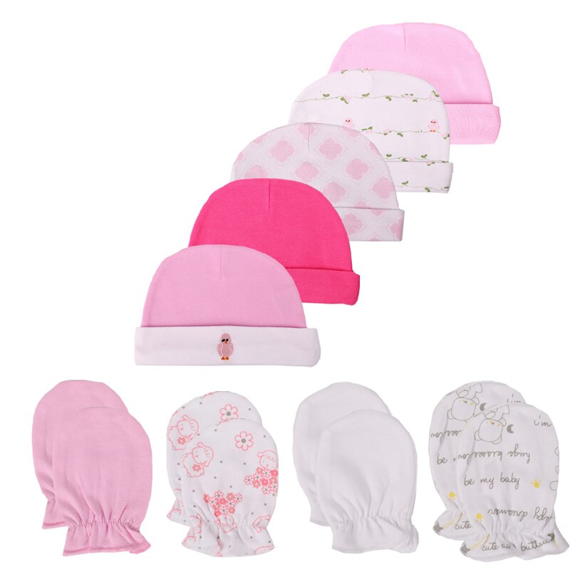 5 Sets Of 0-6 Month Newborn Hat And Gloves-Children Cloth Shop