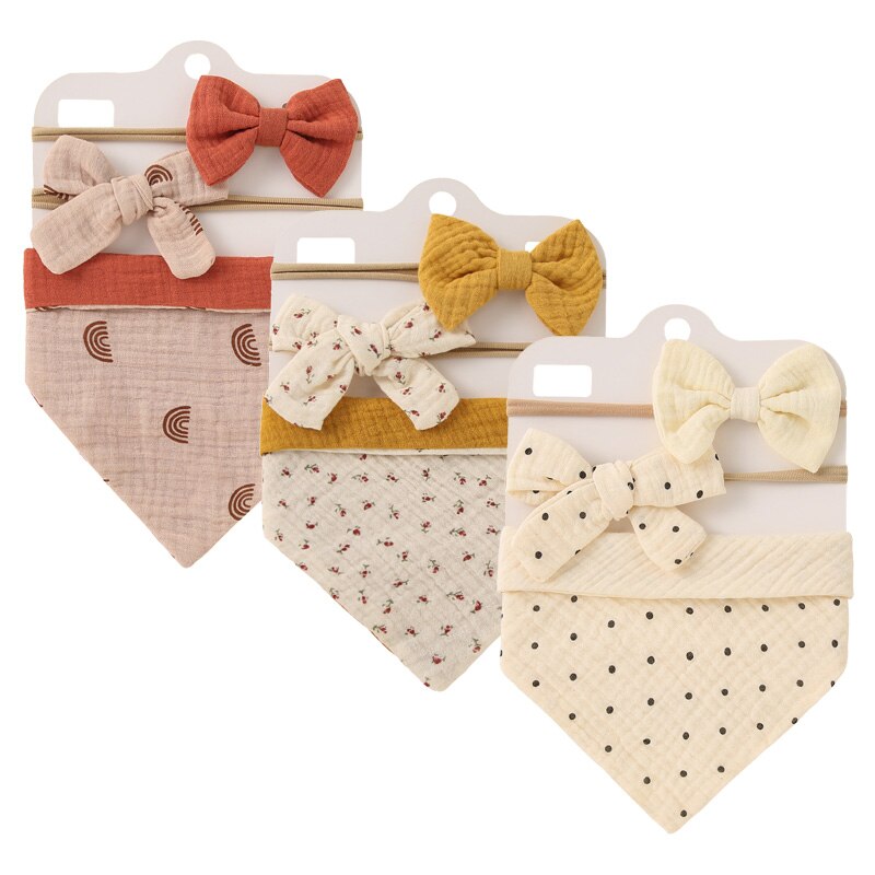 3 Set Of Baby Bibs With Headband-Children Cloth Shop