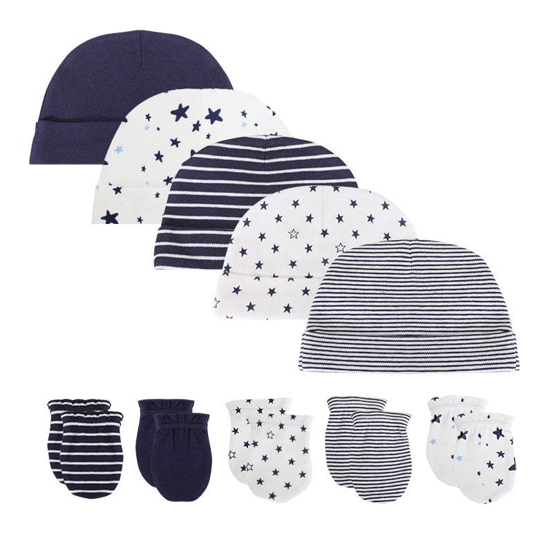 5 Sets Of 0-6 Month Newborn Hat And Gloves-Children Cloth Shop