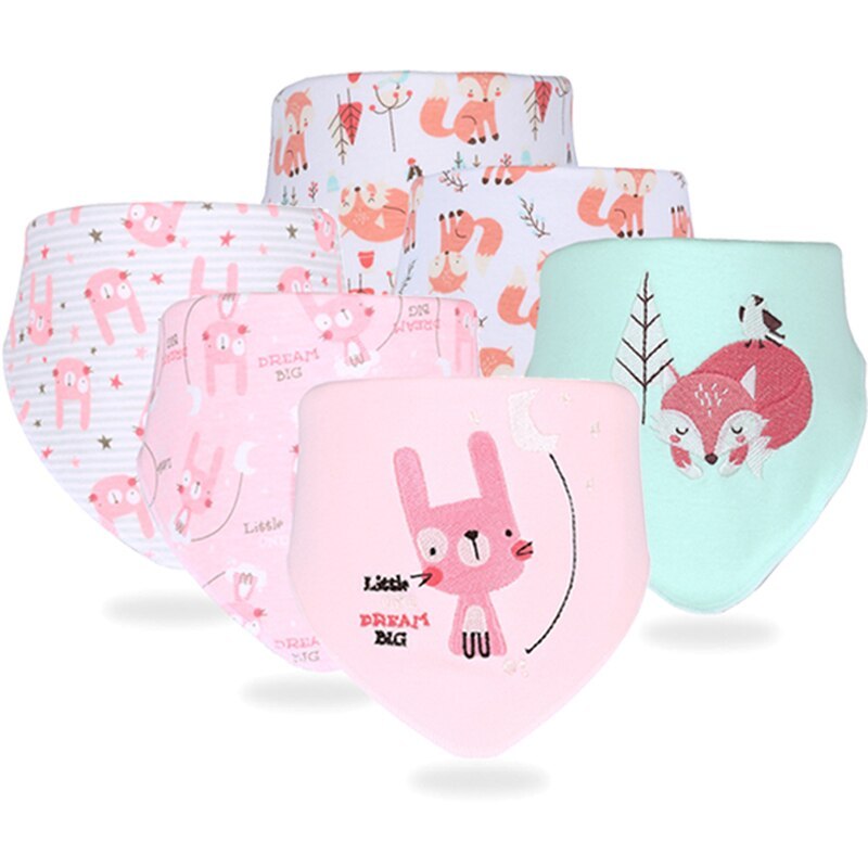 Set Of 6 Muslin Cotton Bibs For Infant-Children Cloth Shop