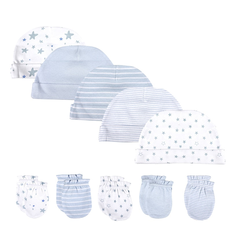 5 Sets Of 0-6 Month Newborn Hat And Gloves-Children Cloth Shop