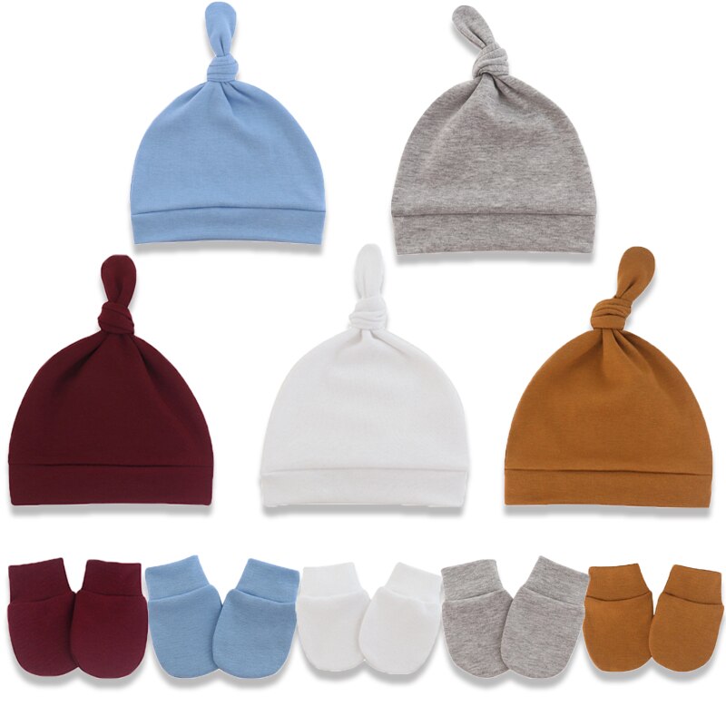 5 Sets Of 0-6 Month Newborn Hat And Gloves-Children Cloth Shop