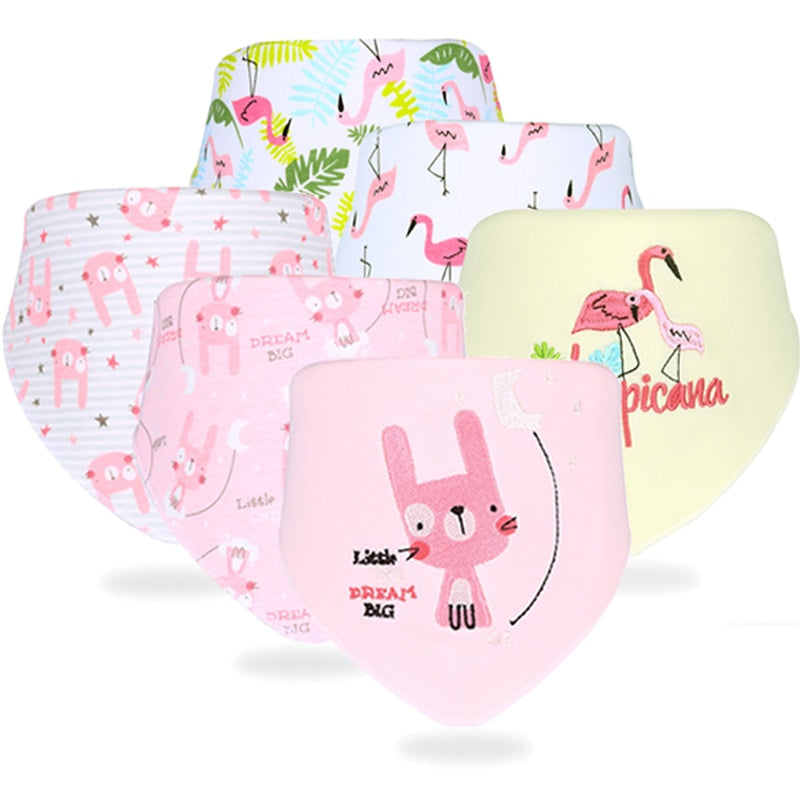 Set Of 6 Muslin Cotton Bibs For Infant-Children Cloth Shop