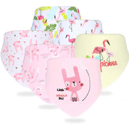 Set Of 6 Muslin Cotton Bibs For Infant-Children Cloth Shop