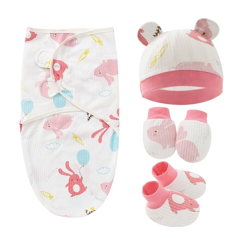 4Pcs Newborn Baby Blanket Clothes Set-Children Cloth Shop