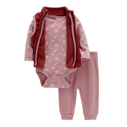3Pcs Cotton Outfits Jumpsuit, Coat, And Pants Set-Children Cloth Shop