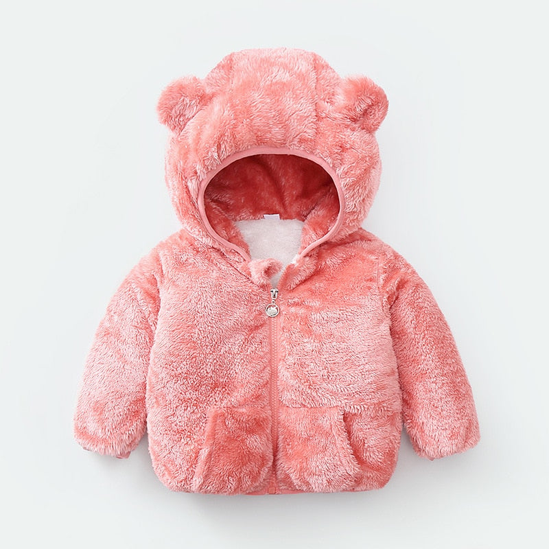 Winter Solid Color Thickened Warm Coat For Kids-Children Cloth Shop