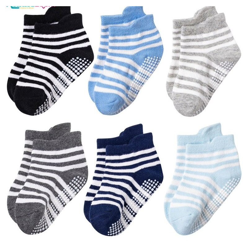 6 Pairs Of Anti-Slip Cotton Kids Socks-Children Cloth Shop