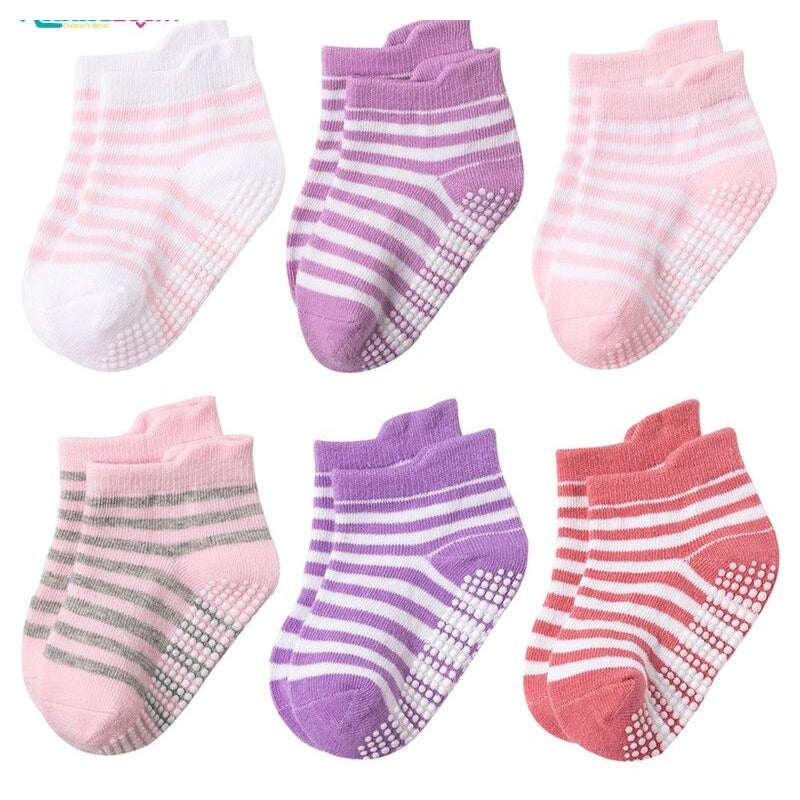 6 Pairs Of Anti-Slip Cotton Kids Socks-Children Cloth Shop