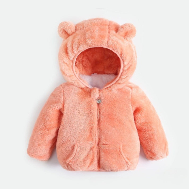 Winter Solid Color Thickened Warm Coat For Kids-Children Cloth Shop