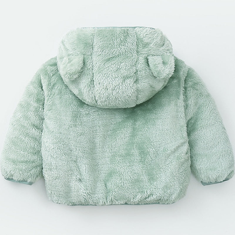 Winter Solid Color Thickened Warm Coat For Kids-Children Cloth Shop