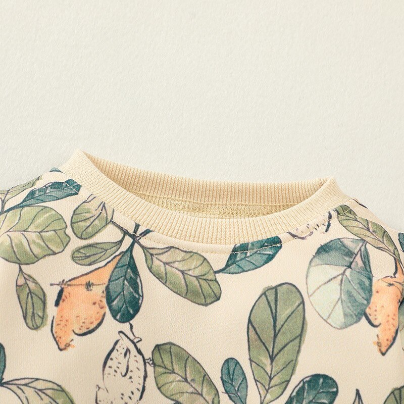 Printed Pullover Sweater And Elastic Pants Set For Kids-Children Cloth Shop