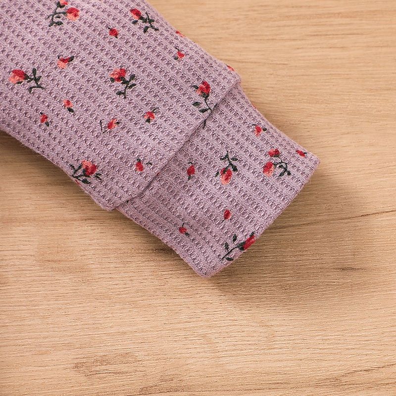 Girl Baby's Floral Print Romper With Headband-Children Cloth Shop
