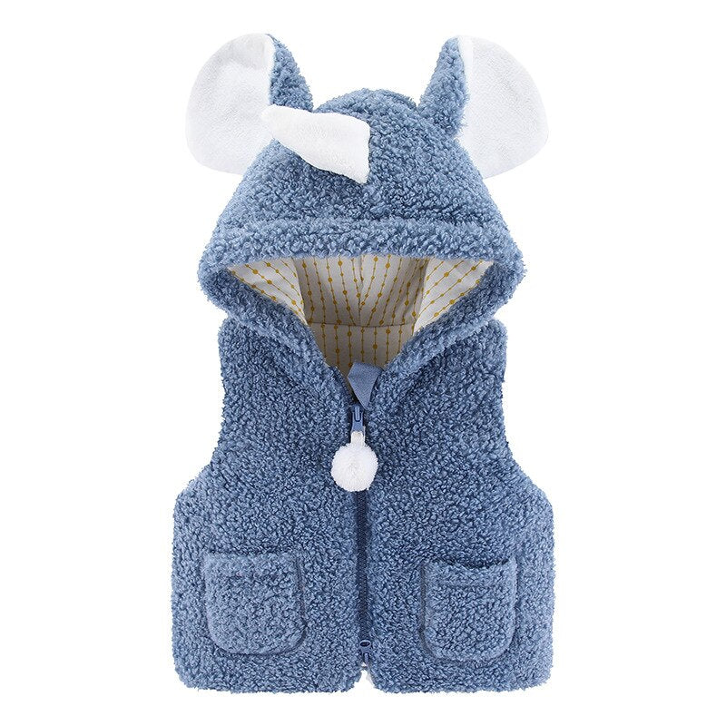 Baby Solid Sleeveless Jacket For Winters-Children Cloth Shop