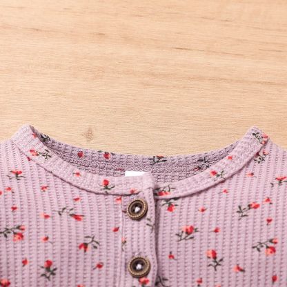Girl Baby's Floral Print Romper With Headband-Children Cloth Shop
