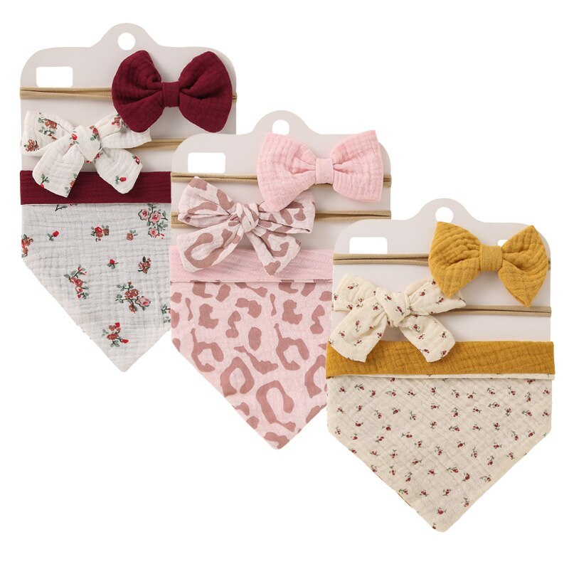 3 Set Of Baby Bibs With Headband-Children Cloth Shop