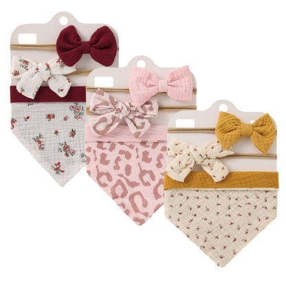 3 Set Of Baby Bibs With Headband-Children Cloth Shop