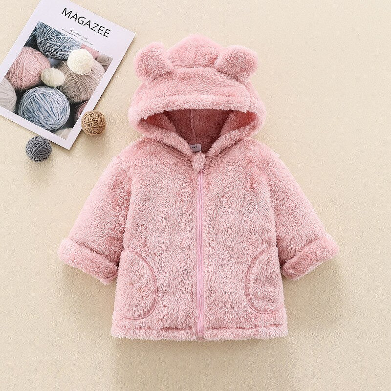 Baby Plush Warm Hooded Jackets-Children Cloth Shop