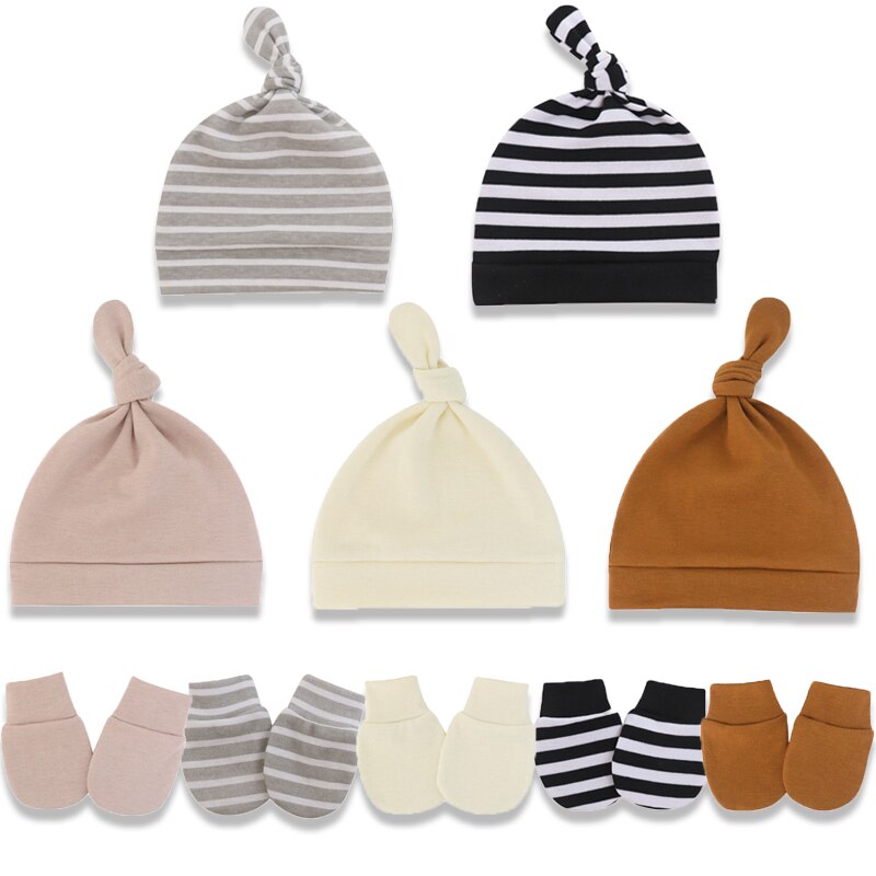 5 Sets Of 0-6 Month Newborn Hat And Gloves-Children Cloth Shop