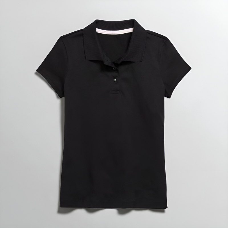 School Uniform Jersey Knit Polo Shirt For Girls