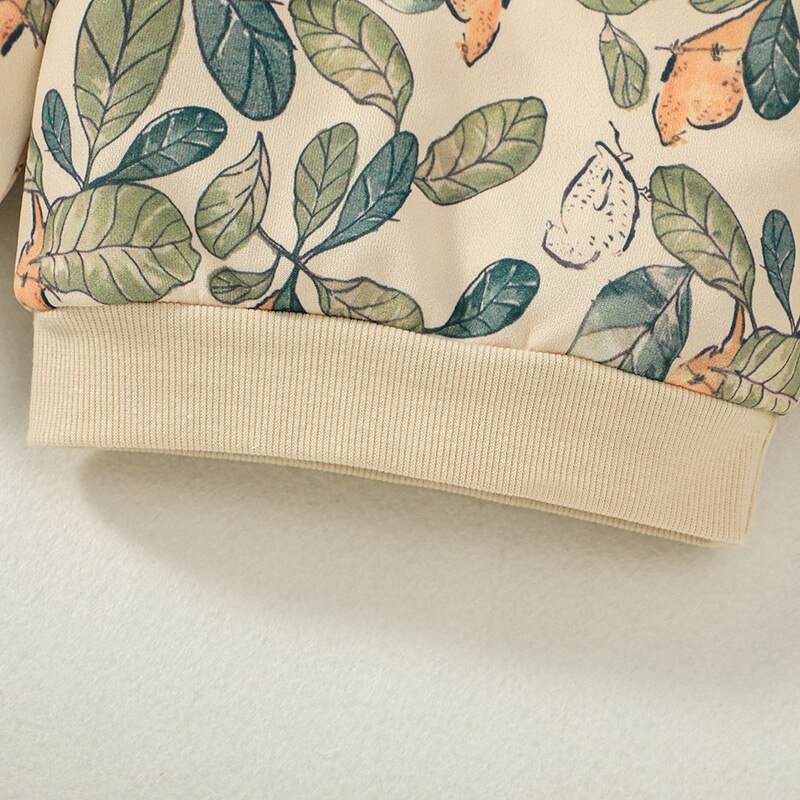 Printed Pullover Sweater And Elastic Pants Set For Kids-Children Cloth Shop