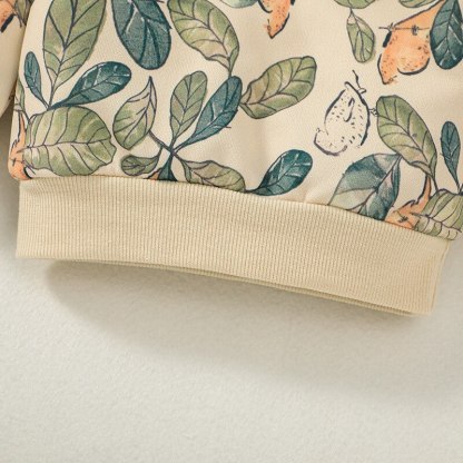 Printed Pullover Sweater And Elastic Pants Set For Kids-Children Cloth Shop