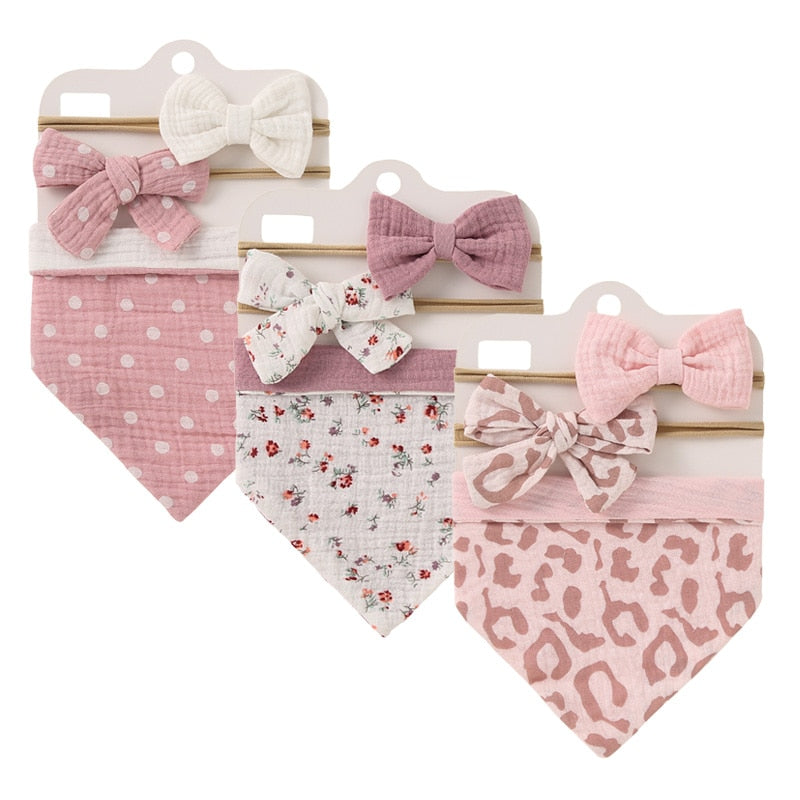 3 Set Of Baby Bibs With Headband-Children Cloth Shop