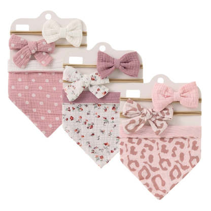 3 Set Of Baby Bibs With Headband-Children Cloth Shop