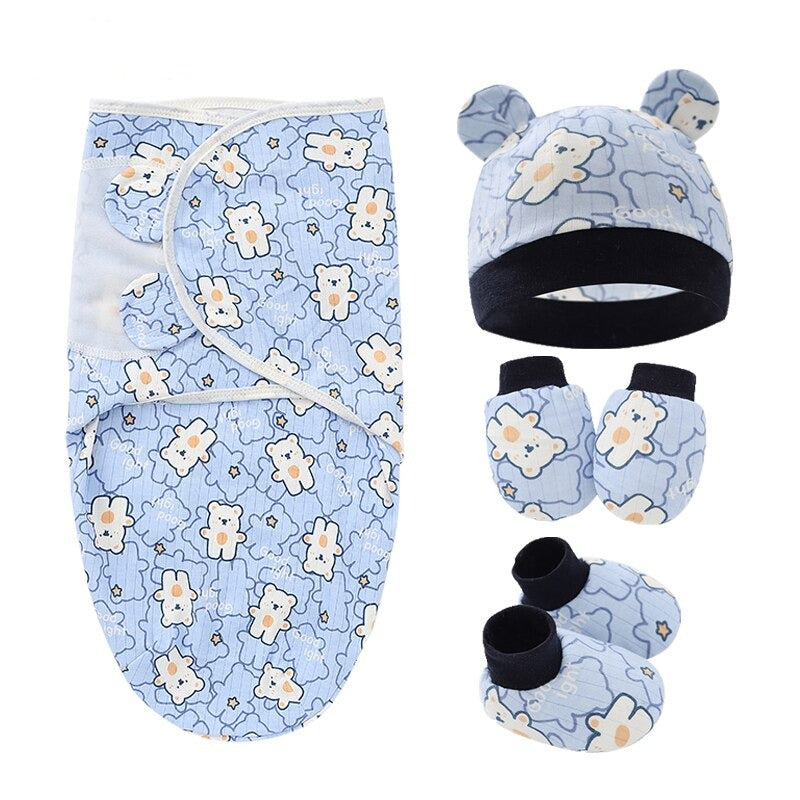 4Pcs Newborn Baby Blanket Clothes Set-Children Cloth Shop