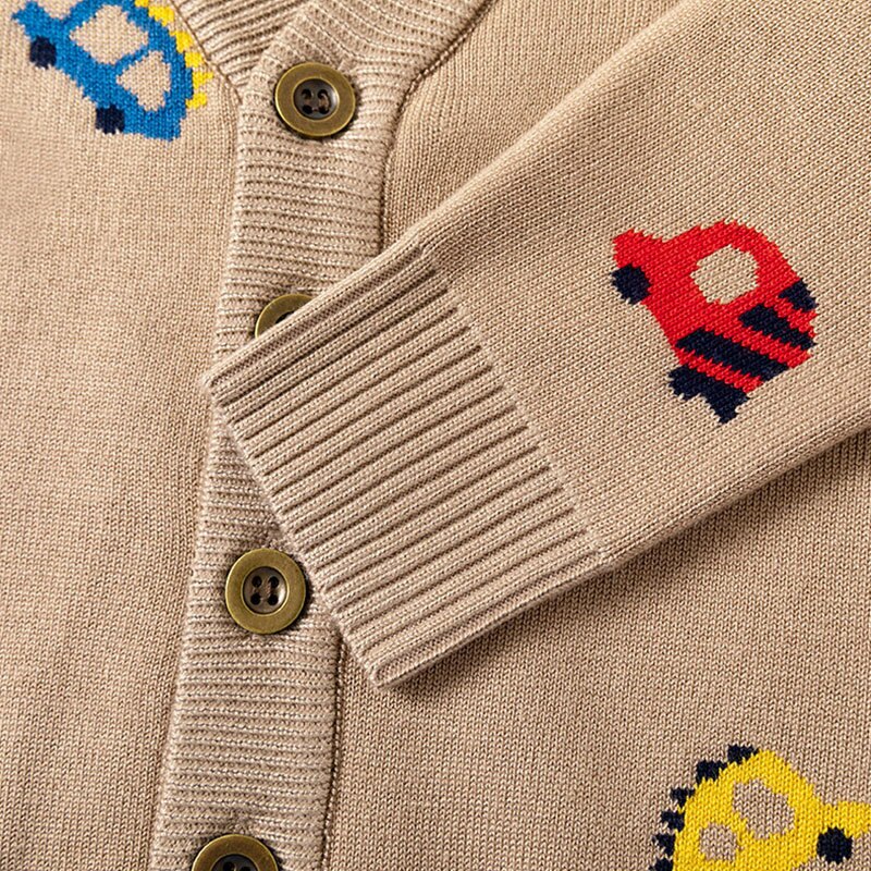 Boys Autumn Cartoon Printed Knitted Cardigan Jackets-Children Cloth Shop