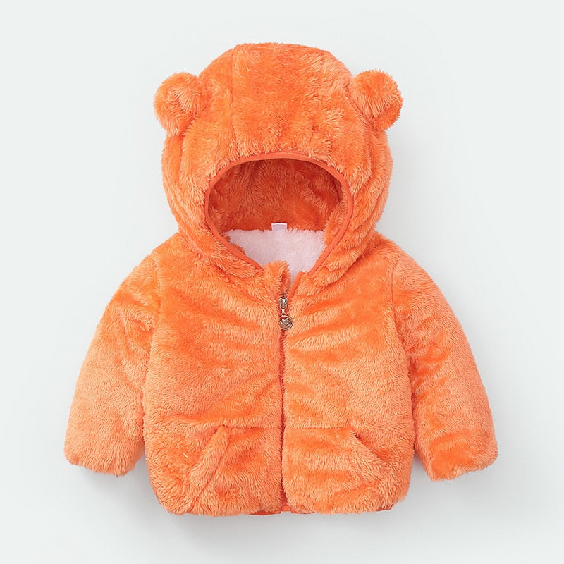 Winter Solid Color Thickened Warm Coat For Kids-Children Cloth Shop