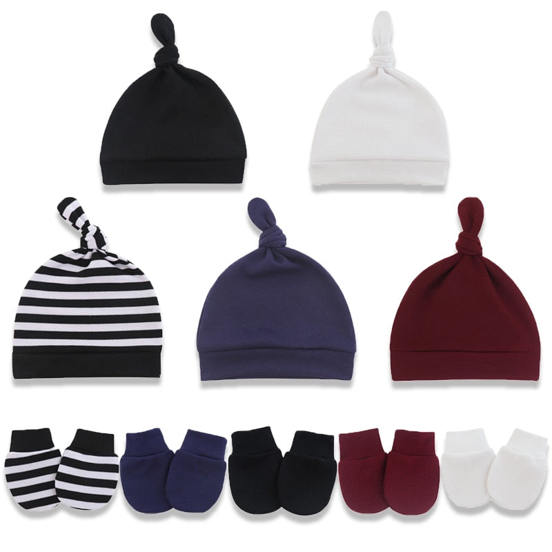 5 Sets Of 0-6 Month Newborn Hat And Gloves-Children Cloth Shop