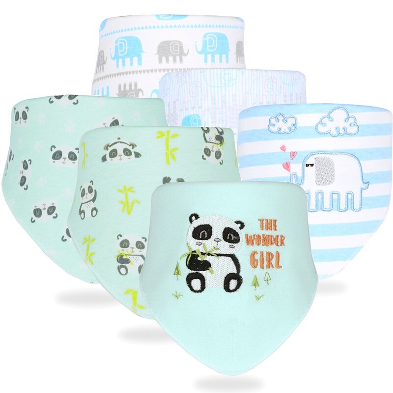 Set Of 6 Muslin Cotton Bibs For Infant-Children Cloth Shop