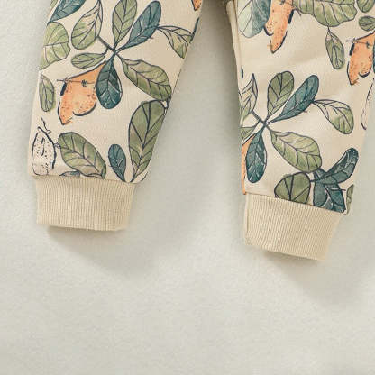 Printed Pullover Sweater And Elastic Pants Set For Kids-Children Cloth Shop