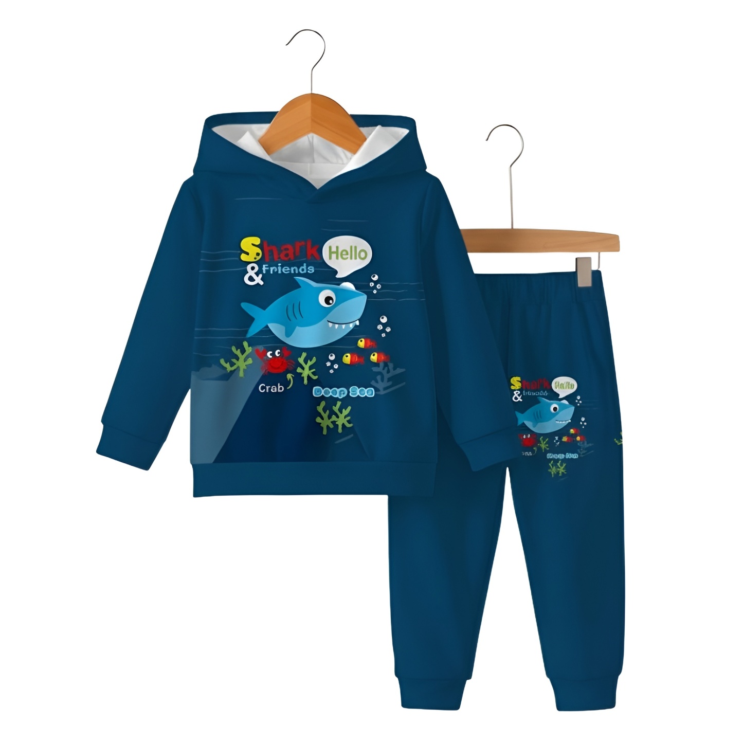 Shark Theme Onesie Jumpsuit With Matching Pants For Babies