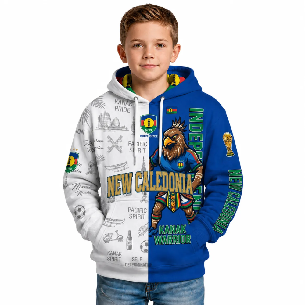 Caledonia Football Themed All Over Printed Hoodie For Kids