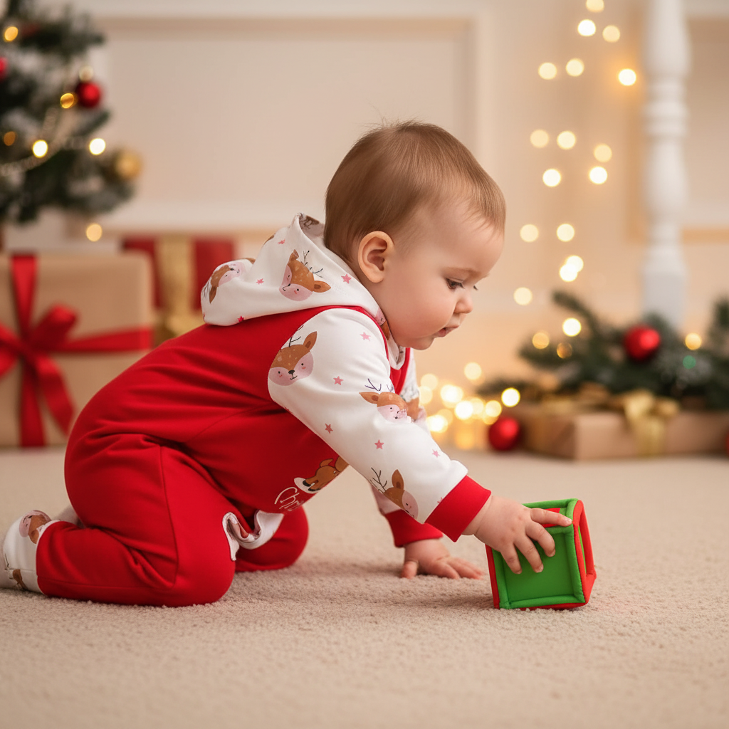 Its My 1st Christmas Reindeer Hooded Bodysuit for Baby Boys and Girls