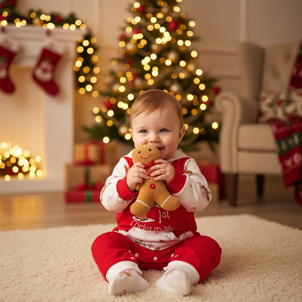 Its My 1st Christmas Reindeer Hooded Bodysuit for Baby Boys and Girls