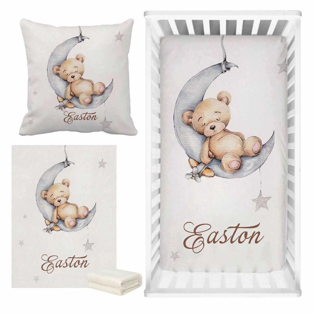 Custom Name Sleeping Bear Custom Bedding-Children Cloth Shop