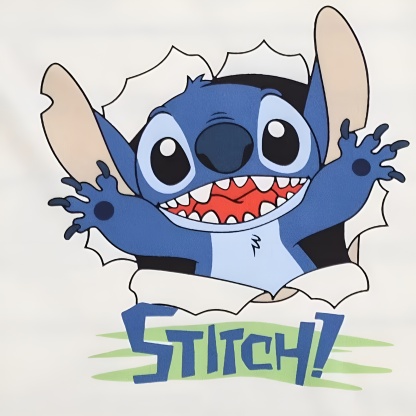 Stitch Cartoon Print Short Sleeve Pajama Set For Boys