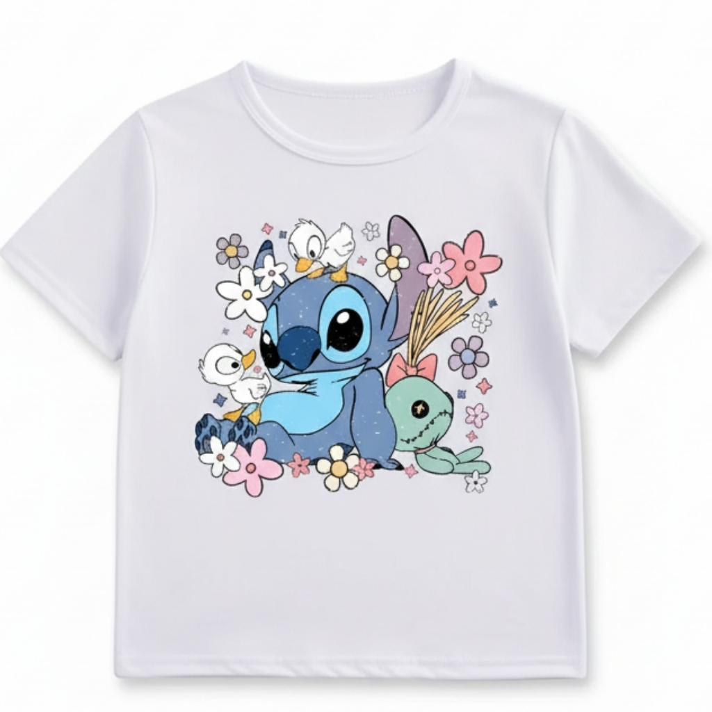 Summer Casual Short Sleeve T Shirt With Dual Sided Print